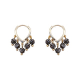 14K Gold-plated Black Retro Earrings