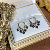 14K Gold-plated Black Retro Earrings