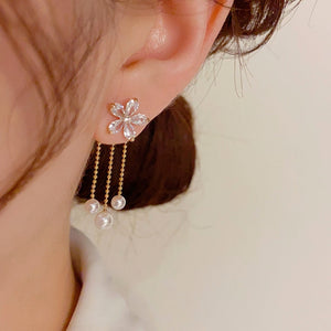 14K Gold-plated Flower Jacket Earrings