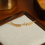 14K Gold-plated Heart Diamond  Crawler Earrings