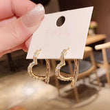 14K Gold-plated Heart Zircon Earrings