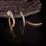 14K Gold-plated Heart Zircon Earrings