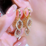 14K Gold-plated Hollow Leaf Earrings