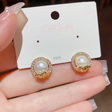 14K Gold-plated Natural Pearl Retro Studs