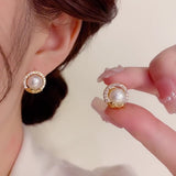 14K Gold-plated Natural Pearl Retro Studs