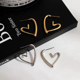 14K Gold-plated Simple Heart Earrings