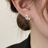 14K Gold-Plated Zircon Threader Earrings