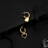 14K Gold Plated Gemstone Heart Earrings