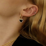 14K Gold Plated Gemstone Heart Earrings