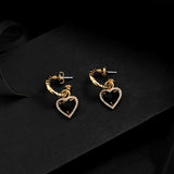 14K Gold Plated Gemstone Heart Earrings