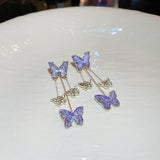 14K Gold-plated Purple Butterfly Earrings