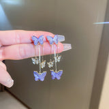 14K Gold-plated Purple Butterfly Earrings