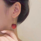 Sterling Silver Cherry Threader Earrings