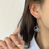 Silver Post Blue Butterfly Earrings