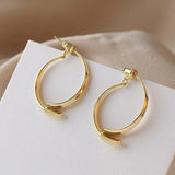 18K Gold-plated Simple Line Curved Earrings