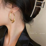 18K Gold-plated Simple Line Curved Earrings