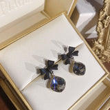 14K Gold-plated Diamond Earrings with Bows