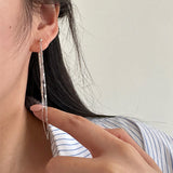 Sterling Silver Three-layer Chain Earrings