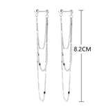 Sterling Silver Three-layer Chain Earrings