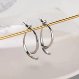 18K Gold-plated Simple Line Curved Earrings