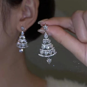 Zircon Christmas Tree Earrings