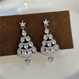 Zircon Christmas Tree Earrings