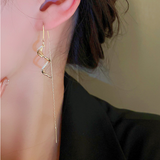 14K Gold-plated Wavy Tassel Threader Earrings