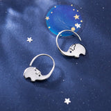 Sterling Silver Elephant Hoop Earrings