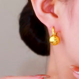 14K Gold-plated Round Ball Earrings