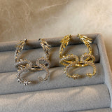 14K Gold-Plated Zircon Dragon-Shaped Ear Clips