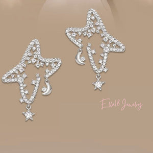 14K Gold-plated Moon Star Earrings