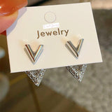 14K Gold-plated Luxury V Jacket Earrings