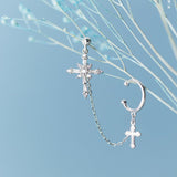 Sterling Silver Cross Ear Cuffs(1 Pair)