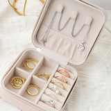 Portable Mini Jewelry Storage Box for Travel Earrings/Rings/Necklaces