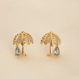 24K Gold-plated Umbrella Zircon Studs