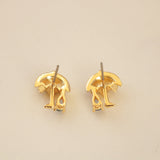 24K Gold-plated Umbrella Zircon Studs