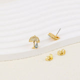 24K Gold-plated Umbrella Zircon Studs